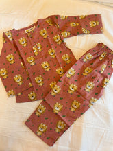 Charger l'image dans la galerie, Adorable Lion Cotton Night Suit for Kids Rust