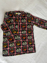 Load image into Gallery viewer, Klingaru Long Kurta - Black Patola Glaze Cotton