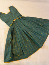 Load image into Gallery viewer, Klingaru Lehanga Choli - Green Checks South Cotton