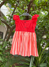 Charger l'image dans la galerie, Klingaru Frock - Carrot Red with Stripes