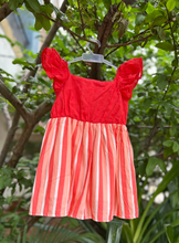 Charger l'image dans la galerie, Klingaru Frock - Carrot Red with Stripes