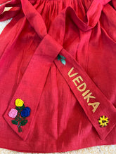 Load image into Gallery viewer, Klingaru Frock - Red Garden Frock with Hand Embroidery (PRE ORDER)
