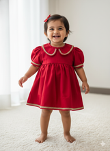 Charger l'image dans la galerie, Klingaru Frock - Red with Lace Detailing