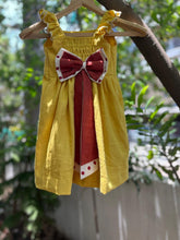 Load image into Gallery viewer, Klingaru Frock - Yellow dress with Applique work- PRE ORDER