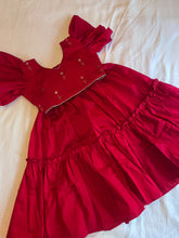 Load image into Gallery viewer, Klingaru Lehanga Choli - Red with Flower Mirror Work (with Sleeves)