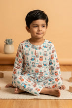 Load image into Gallery viewer, Child wearing owl-patterned pajamas Cotton pajamas, soft and breathable fabric