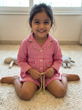 Load image into Gallery viewer, Klingaru Night Suit - Pink Stripes for Girls