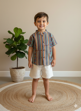 Load image into Gallery viewer, Klingaru Shirt - Rust Blue Stripes