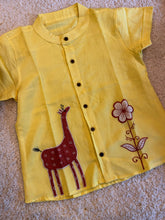 Load image into Gallery viewer, Klingaru Shirt - Yellow Shirt with Applique work- PRE ORDER