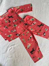 Load image into Gallery viewer, Klingaru Winter Night suit - Pink Christmas Mischief Dogs