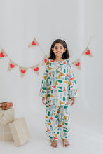 Load image into Gallery viewer, Klingaru Winter Night suit- Multicolour Christmas Trees