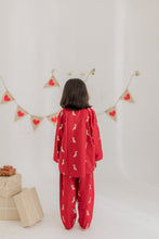 Load image into Gallery viewer, Klingaru Winter Night suit - Red Christmas Dogs