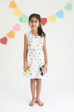 Charger l'image dans la galerie, Klingaru Frock - Multi Colour Cars on White