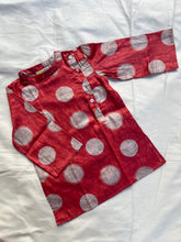 Load image into Gallery viewer, Klingaru Festive Long Kurta - Fiery Carrot Polka