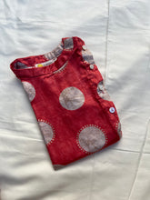 Load image into Gallery viewer, Klingaru Festive Long Kurta - Fiery Carrot Polka