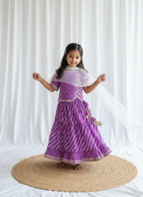 Load image into Gallery viewer, Klingaru Lehanga Choli  - Lavender Bandhej with Dupatta