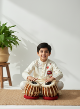 Load image into Gallery viewer, Klingaru Long Kurta - Embroidered Musical - White (PREORDER)