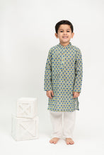 Charger l'image dans la galerie, Klingaru Long Kurta Pajama Set  - Blue Green Booti