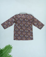 Load image into Gallery viewer, Klingaru Long Kurta - Wine Patola Glaze Cotton