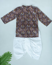 Load image into Gallery viewer, Klingaru Long Kurta - Wine Patola Glaze Cotton
