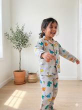 Load image into Gallery viewer, Klingaru Night Suit - Dino's in Grey and Blue Print