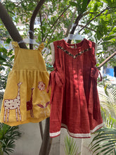 Load image into Gallery viewer, Klingaru Frock - Rust with Hand Embroidery and Pleats