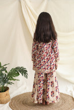 Charger l'image dans la galerie, Klingaru Girls Sharara Set - Beige with Gota Lace Work