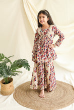 Charger l'image dans la galerie, Klingaru Girls Sharara Set - Beige with Gota Lace Work