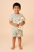 Load image into Gallery viewer, Klingaru Summer Short Set  -  Grey Green Dogs