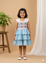Load image into Gallery viewer, Klingaru Smocking Frock -Blue Checks