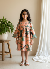 Load image into Gallery viewer, Klingaru Frock - Peach Jungle Dress