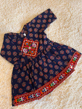 Load image into Gallery viewer, Navratri Frock - Navy & Beige