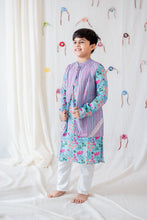 Load image into Gallery viewer, Klingaru Long Kurta Pajama Jacket Set - Phirozi Floral (6 Months to 10 Years)
