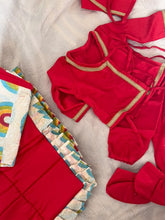 Charger l'image dans la galerie, Newborn Jhabla Set - Red Set  (0-4 Months)