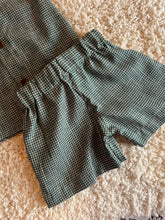 Load image into Gallery viewer, Unisex Newborn Shorts Set - Green Checks