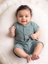 Load image into Gallery viewer, Unisex Newborn Shorts Set - Green Checks