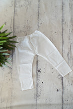 Load image into Gallery viewer, Klingaru Long Kurta Pajama Jacket Set- White with Festive Green Kota