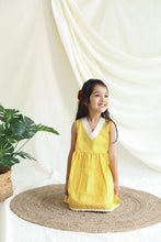 Charger l'image dans la galerie, Klingaru Girl Kurta and Pant Set - Solid Yellow with Lace