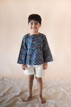 Load image into Gallery viewer, Klingaru Full Sleeves Unisex Short Kurta - Blue Booti