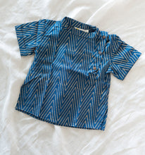 Charger l'image dans la galerie, Klingaru Short Kurta - Festive Blue with Handblock Golden Zig Zag