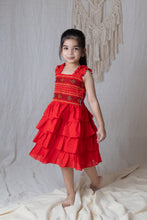 Load image into Gallery viewer, Klingaru Smocking Frock - Bright Red