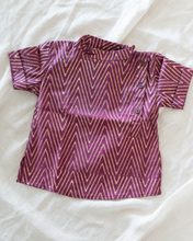 Charger l'image dans la galerie, Klingaru Short Kurta - Festive Wine with Handblock Golden Zig Zag