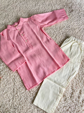 Charger l'image dans la galerie, Klingaru Long Kurta Pajama Jacket Set- Pink with Lotus Pichwai Jacket
