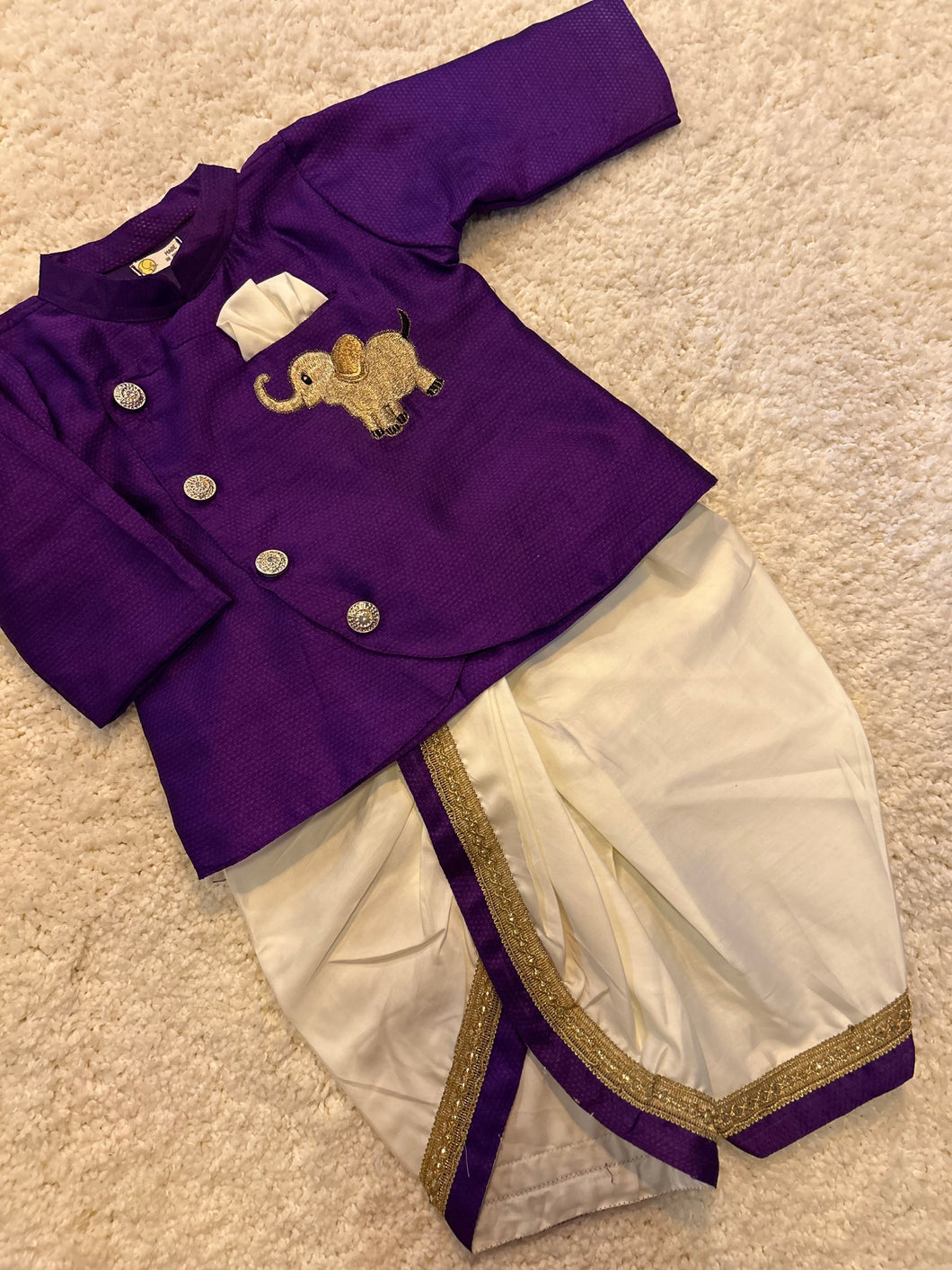 Klingaru Festive Long Kurta Set - Purple Ellie Dhoti Set (PREORDER)