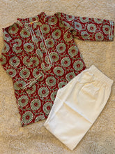 Charger l&#39;image dans la galerie, Klingaru  Festive Long Kurta -  Red Green Printed
