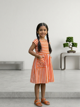 Charger l'image dans la galerie, Klingaru Frock - Orange Stripes Frock
