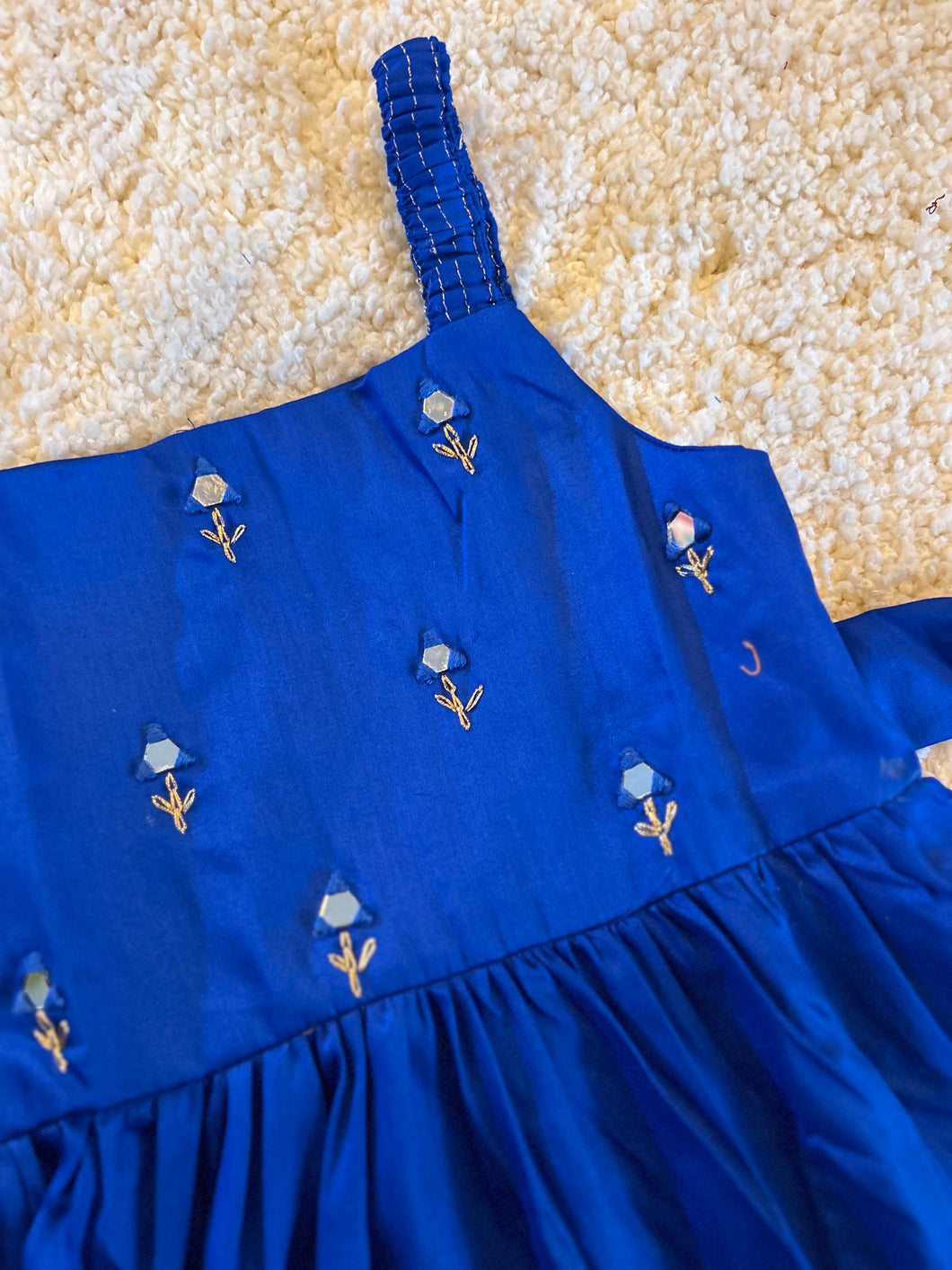 Klingaru Frock - Royal Blue Hand Mirror Work - PREORDER