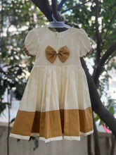 Load image into Gallery viewer, Klingaru Frock - White with Golden Bow Preorder
