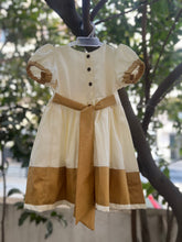 Load image into Gallery viewer, Klingaru Frock - White with Golden Bow Preorder
