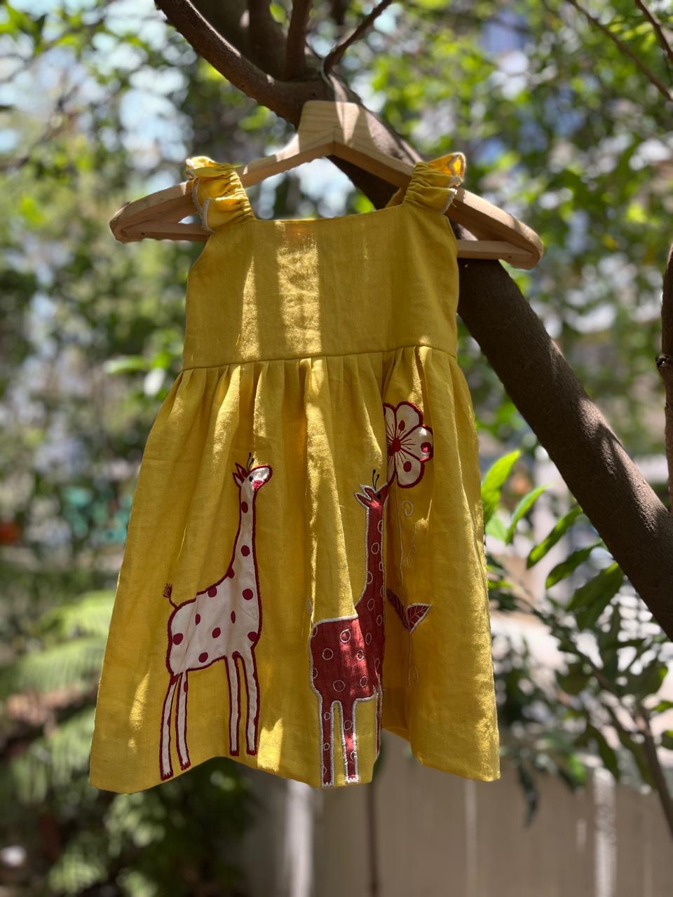 Klingaru Frock - Yellow Dress with Applique work Klingaru Frock - Yellow Dress with Applique work
